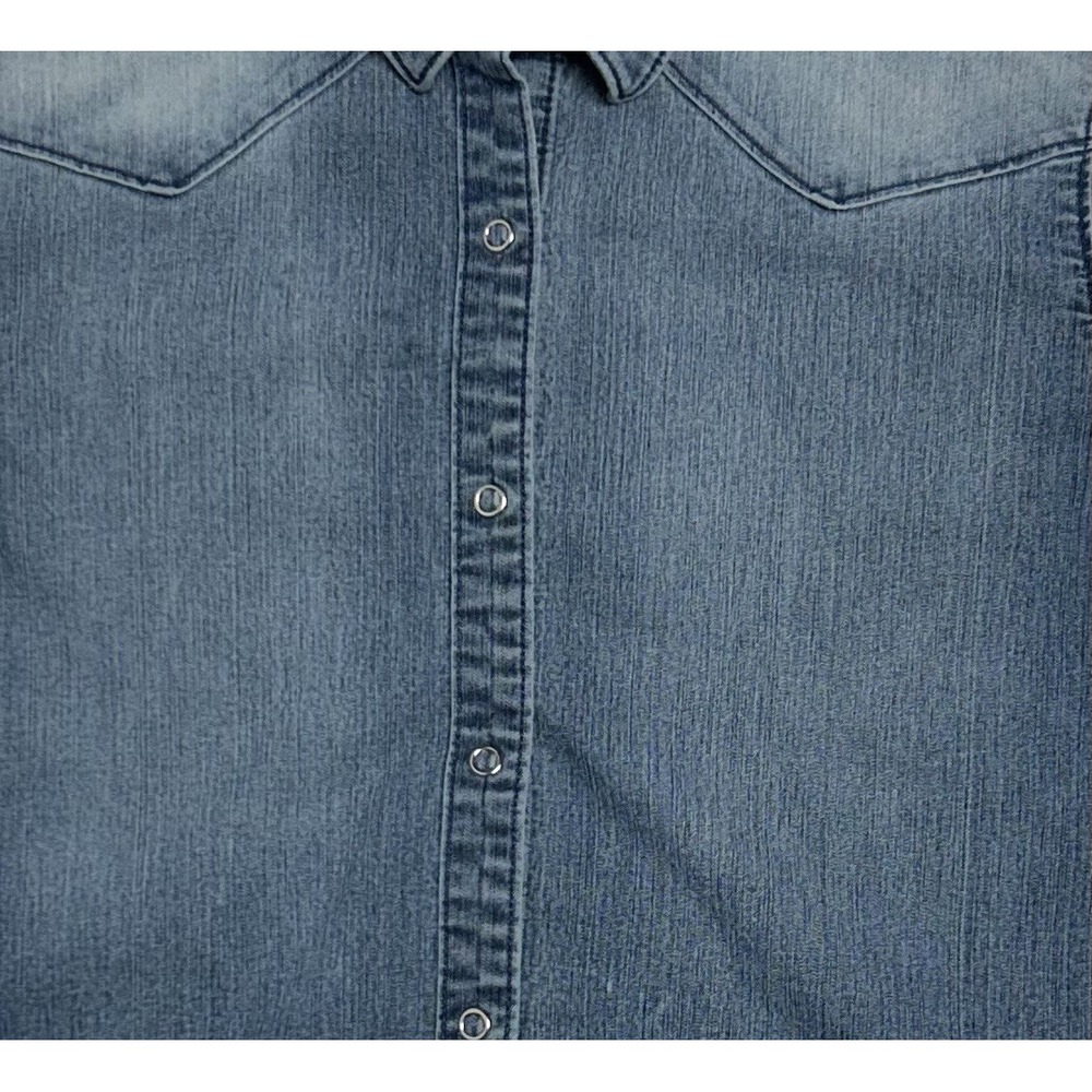 Polo Jeans Co Ralph Lauren Women's Western VTG Denim Shirt 3/4 Sleeves Snaps L - Picture 15 of 15